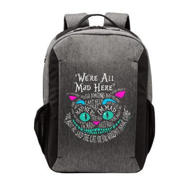 We_re All Mad Here Wonderland Cheshire Cat Love Cats Vector Backpack