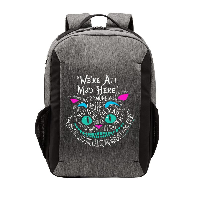 We_re All Mad Here Wonderland Cheshire Cat Love Cats Vector Backpack