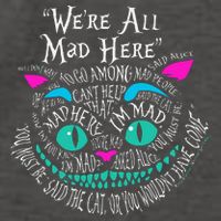 We_re All Mad Here Wonderland Cheshire Cat Love Cats Vector Backpack