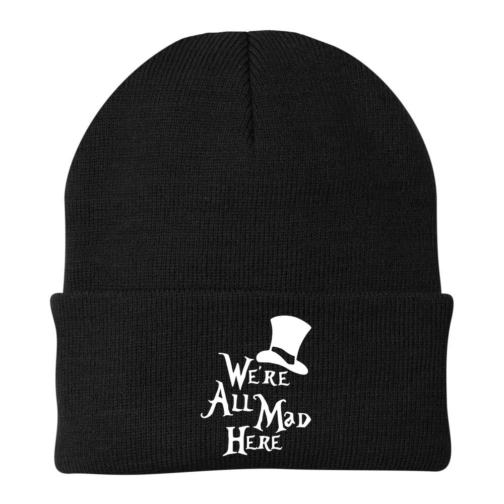 We're All Mad Here Alice In Wonderland Mad Hatte Beanie