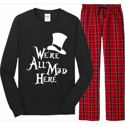 We're All Mad Here Alice In Wonderland Mad Hatte Long Sleeve Pajama Set