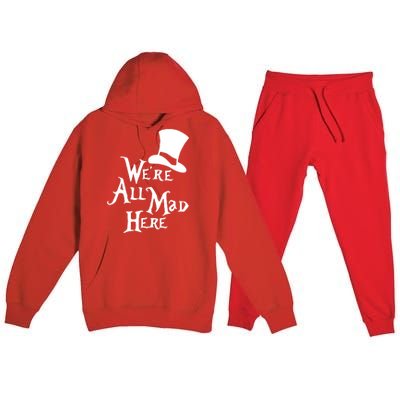 We're All Mad Here Alice In Wonderland Mad Hatte Premium Hooded Sweatsuit Set