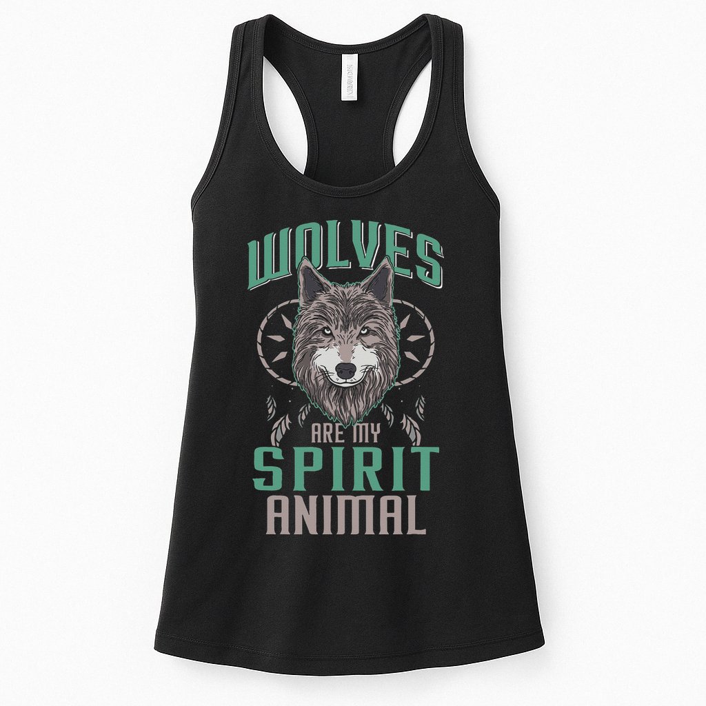 Wolves Are My Spirit Animal Wolf Lover Animal Dreamcatcher Womens Tank Top