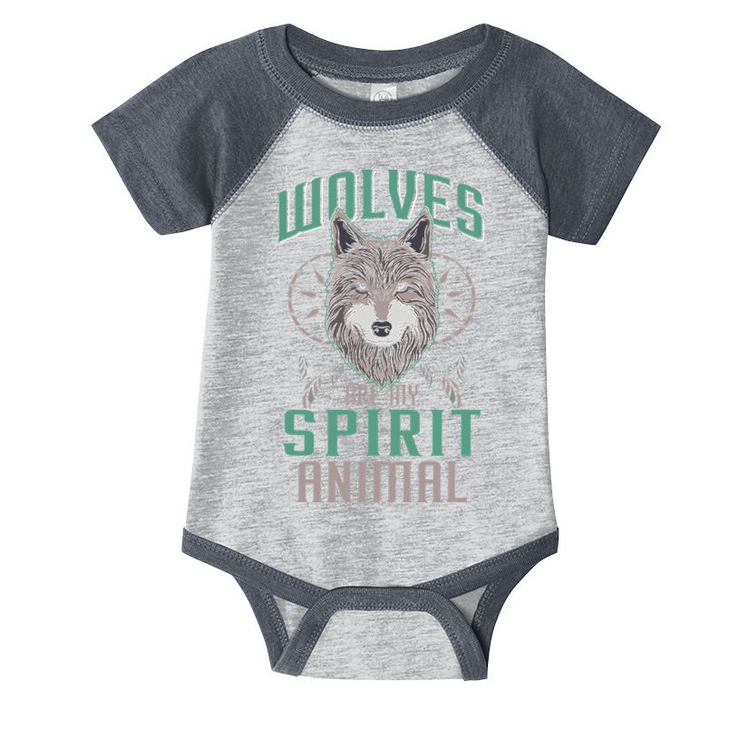 Wolves Are My Spirit Animal Wolf Lover Animal Dreamcatcher Infant Baby Jersey Bodysuit