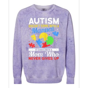 Wo Autism Mom for Autistic girl boy Autism Awareness Month Colorblast Crewneck Sweatshirt