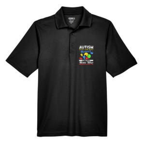 Wo Autism Mom for Autistic girl boy Autism Awareness Month Men's Origin Performance Pique Polo