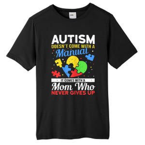 Wo Autism Mom for Autistic girl boy Autism Awareness Month Tall Fusion ChromaSoft Performance T-Shirt