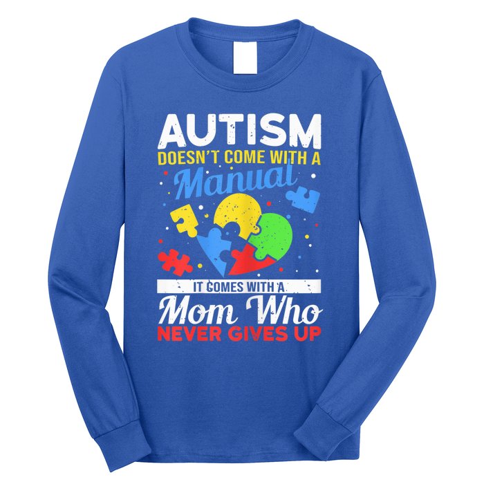 Wo Autism Mom for Autistic girl boy Autism Awareness Month Long Sleeve Shirt