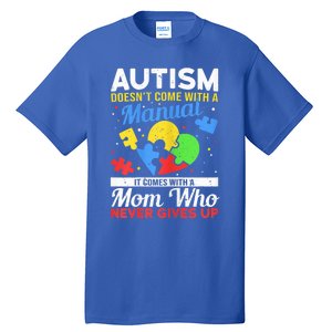 Wo Autism Mom for Autistic girl boy Autism Awareness Month Tall T-Shirt