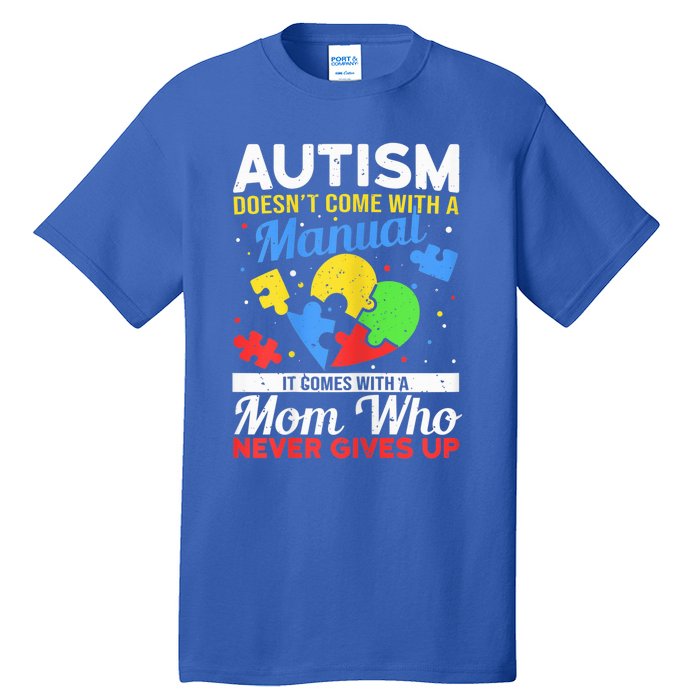 Wo Autism Mom for Autistic girl boy Autism Awareness Month Tall T-Shirt