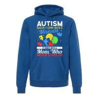 Wo Autism Mom for Autistic girl boy Autism Awareness Month Premium Hoodie