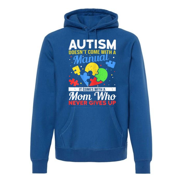 Wo Autism Mom for Autistic girl boy Autism Awareness Month Premium Hoodie