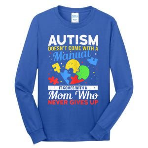 Wo Autism Mom for Autistic girl boy Autism Awareness Month Tall Long Sleeve T-Shirt