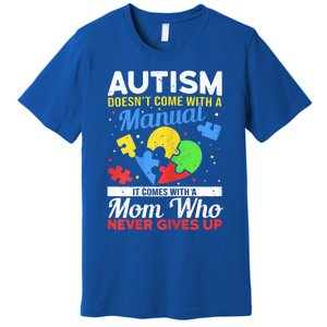 Wo Autism Mom for Autistic girl boy Autism Awareness Month Premium T-Shirt