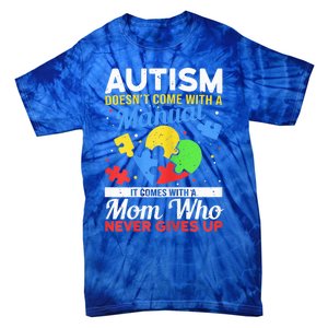 Wo Autism Mom for Autistic girl boy Autism Awareness Month Tie-Dye T-Shirt