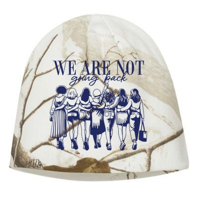 We Are Not Going Back Vote Kamala Harris Kati - Camo Knit Beanie