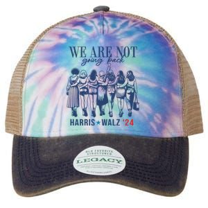 We Are Not Going Back Feminist Kamala Harris Waltz 24 Legacy Tie Dye Trucker Hat