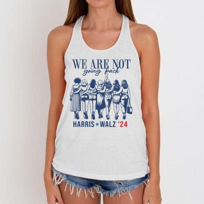 We Are Not Going Back Feminist Kamala Harris Waltz 24 Women's Knotted Racerback Tank