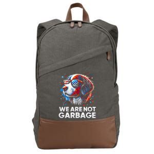 We Are Not Garbage Vote Trump 2024 Trump Supporter Garbage Cotton Canvas Backpack