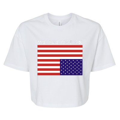 We Are Not Ok Upside Down USA Flag In Distress Bella+Canvas Jersey Crop Tee