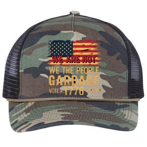 We Are Not Garbage Votetrump 2024 Trump Supporter Garbage Retro Rope Trucker Hat Cap