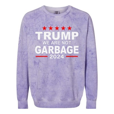 We Are Not Garbage Vote Trump 2024 Funny Quote Biden Gift Colorblast Crewneck Sweatshirt