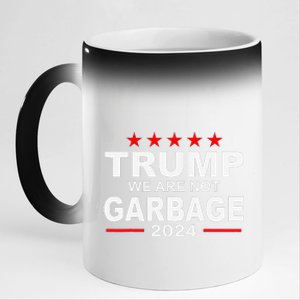 We Are Not Garbage Vote Trump 2024 Funny Quote Biden Gift 11oz Black Color Changing Mug