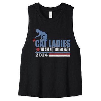 We Are Not Going Back Cat Ladies 2024 Women's Racerback Cropped Tank