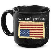 We Are Not Ok Upside Down USA Flag In Distress 15oz Campfire Ceramic Mug