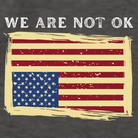 We Are Not Ok Upside Down USA Flag In Distress Vector Backpack