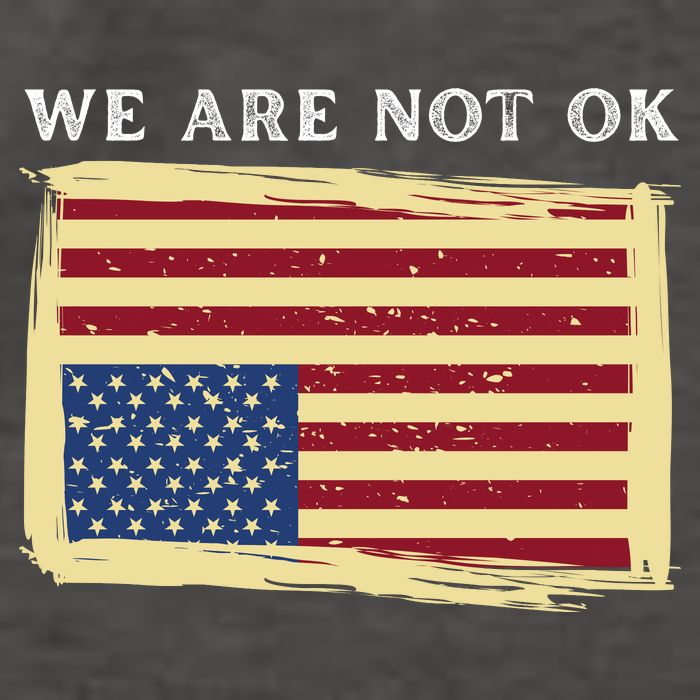 We Are Not Ok Upside Down USA Flag In Distress Vector Backpack