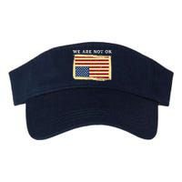 We Are Not Ok Upside Down USA Flag In Distress Visor