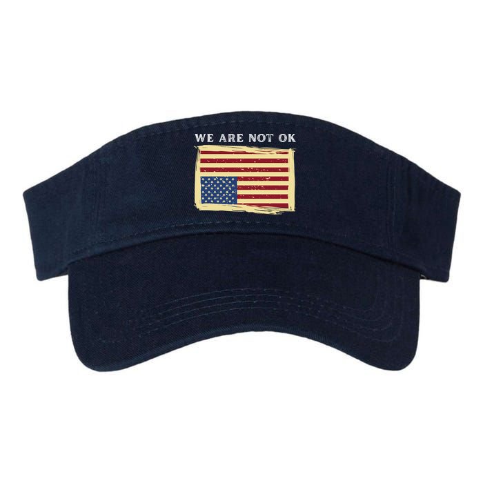 We Are Not Ok Upside Down USA Flag In Distress Visor