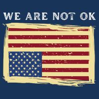 We Are Not Ok Upside Down USA Flag In Distress Visor