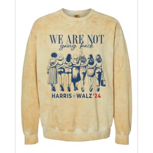 We Are Not Going Back Kamala Harris Waltz 24 Madam President Colorblast Crewneck Sweatshirt