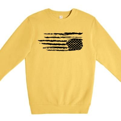 We Are Not Ok Upside Down USA Flag In Distress Premium Crewneck Sweatshirt