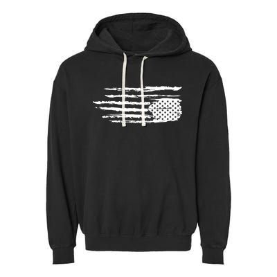 We Are Not Ok Upside Down USA Flag In Distress Garment-Dyed Fleece Hoodie