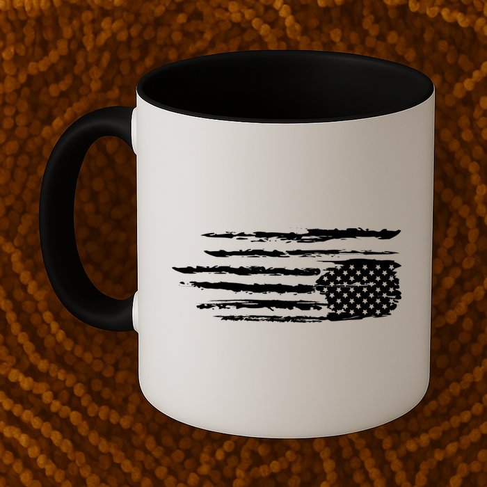 We Are Not Ok Upside Down USA Flag In Distress Mug
