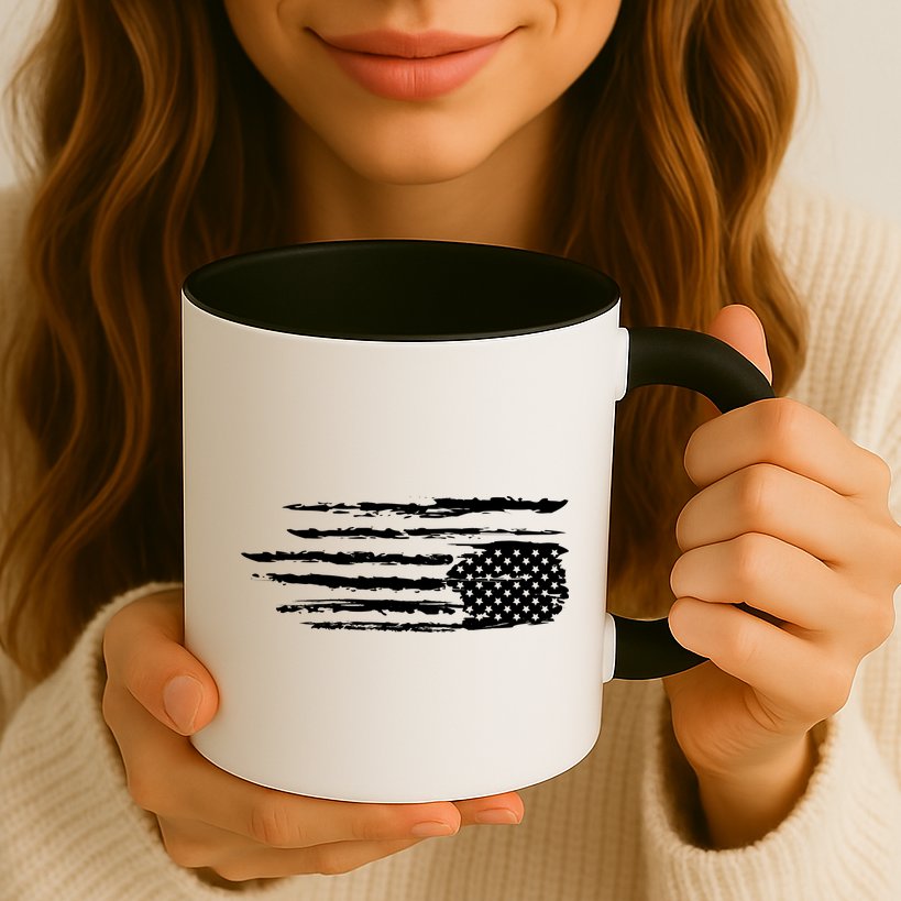We Are Not Ok Upside Down USA Flag In Distress Mug