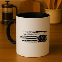 We Are Not Ok Upside Down USA Flag In Distress Mug