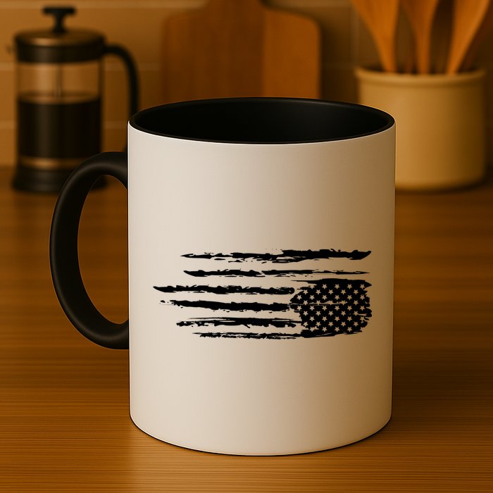 We Are Not Ok Upside Down USA Flag In Distress Mug