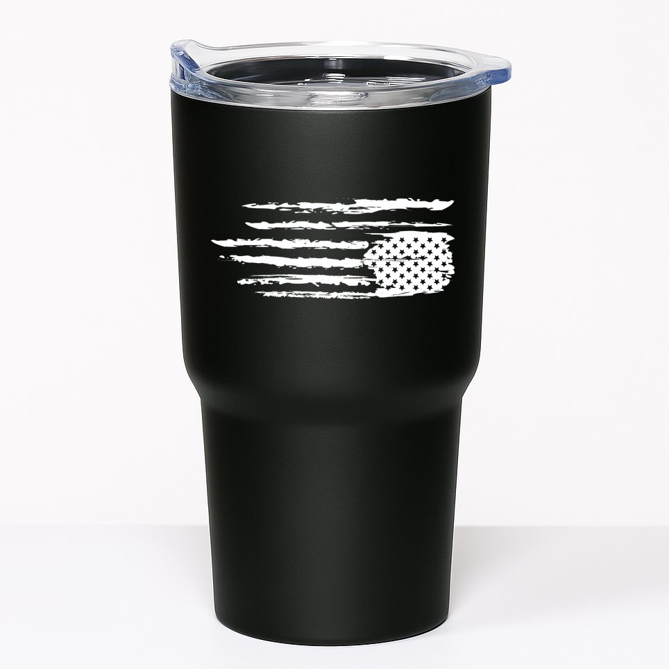We Are Not Ok Upside Down USA Flag In Distress Tumbler