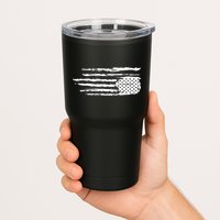 We Are Not Ok Upside Down USA Flag In Distress Tumbler