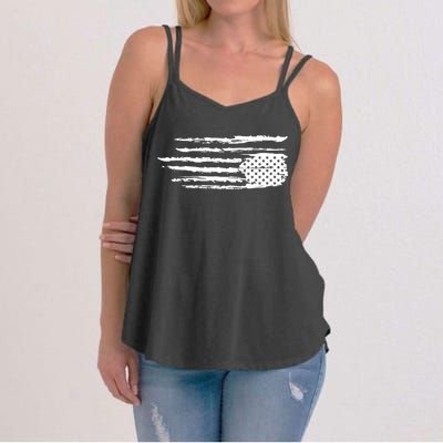 We Are Not Ok Upside Down USA Flag In Distress Women's Strappy Tank