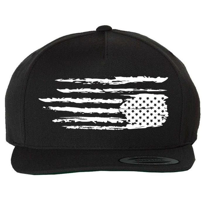 We Are Not Ok Upside Down USA Flag In Distress Wool Snapback Cap