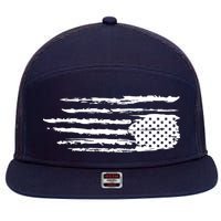 We Are Not Ok Upside Down USA Flag In Distress 7 Panel Mesh Trucker Snapback Hat