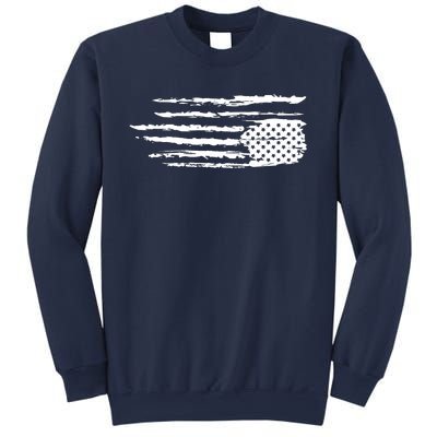 We Are Not Ok Upside Down USA Flag In Distress Sweatshirt