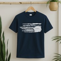 We Are Not Ok Upside Down USA Flag In Distress T-Shirt
