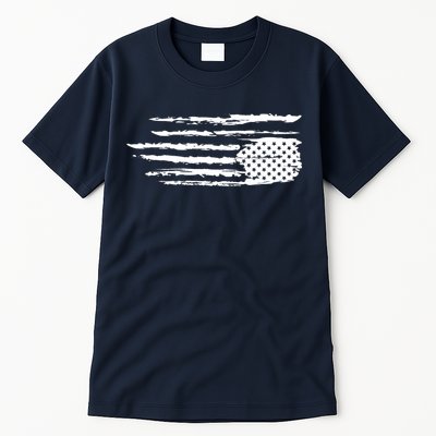 We Are Not Ok Upside Down USA Flag In Distress Tall T-Shirt