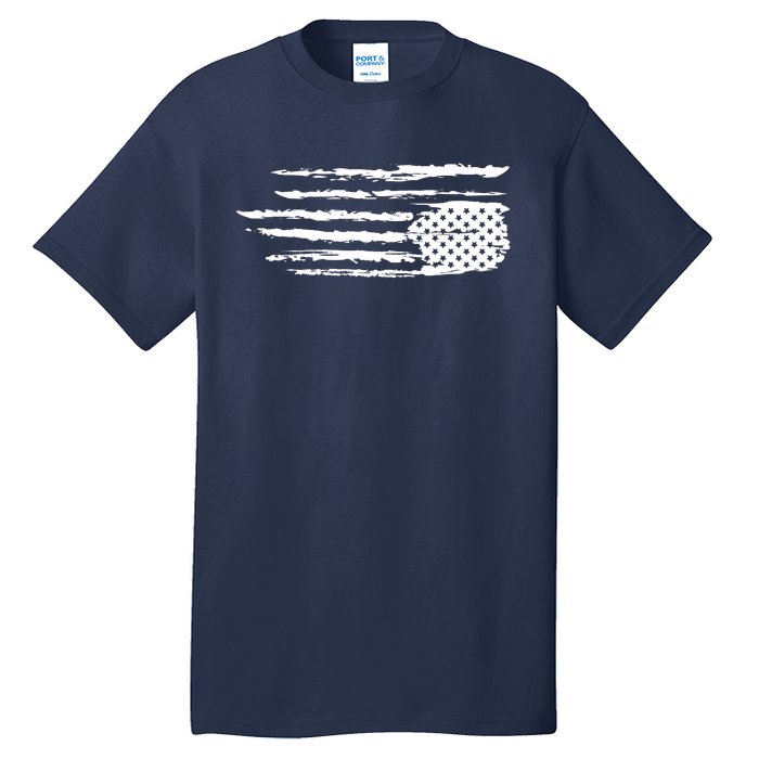 We Are Not Ok Upside Down USA Flag In Distress Tall T-Shirt